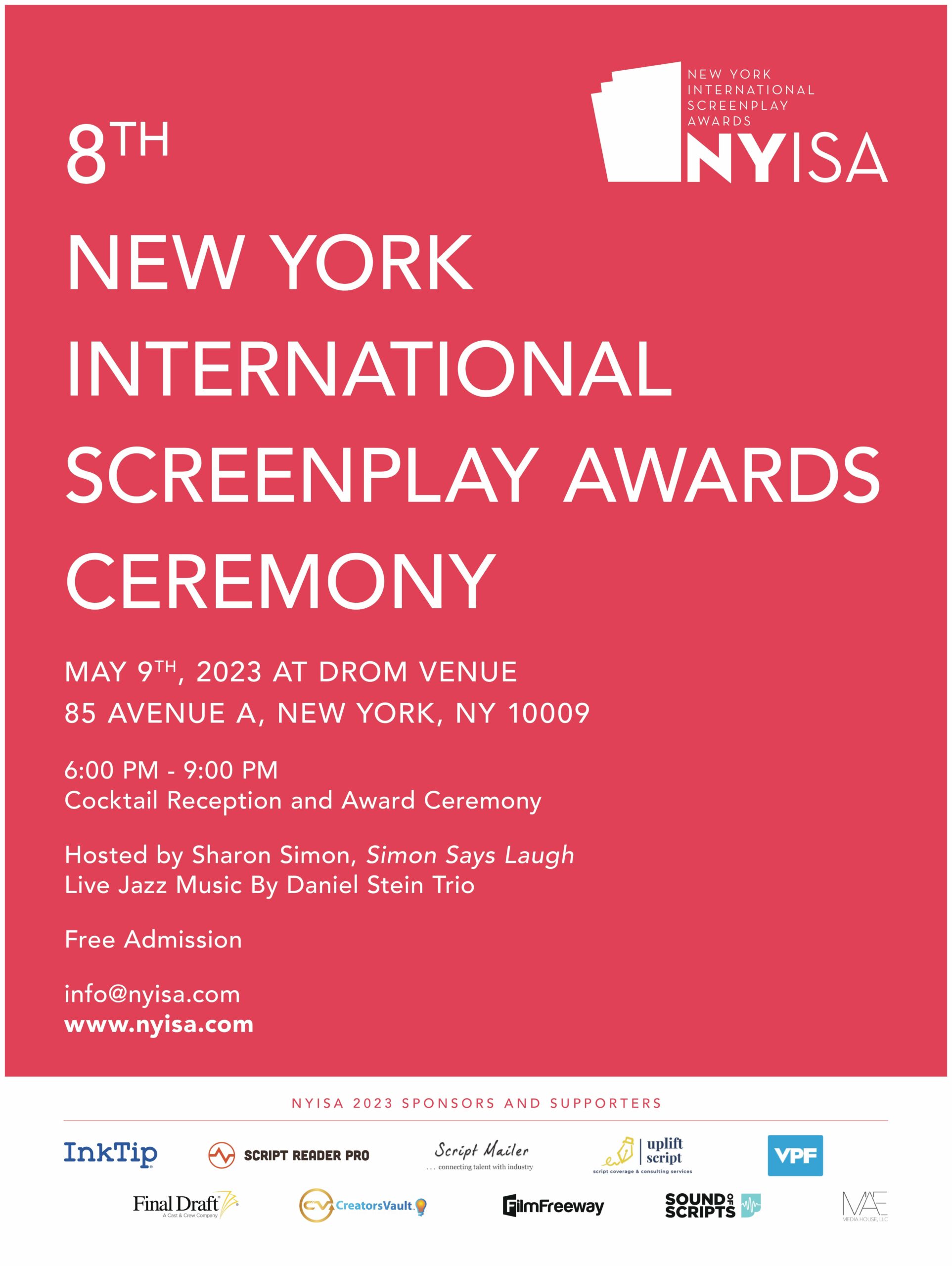 NEW YORK INTERNATIONAL SCREENPLAY AWARDS 2023