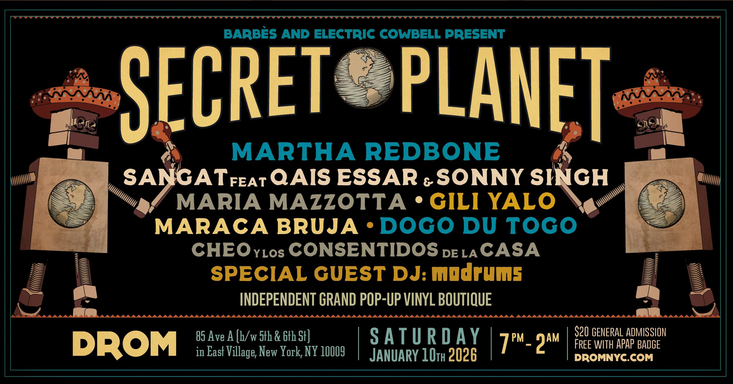 Barbes & Electric Cowbell present SECRET PLANET