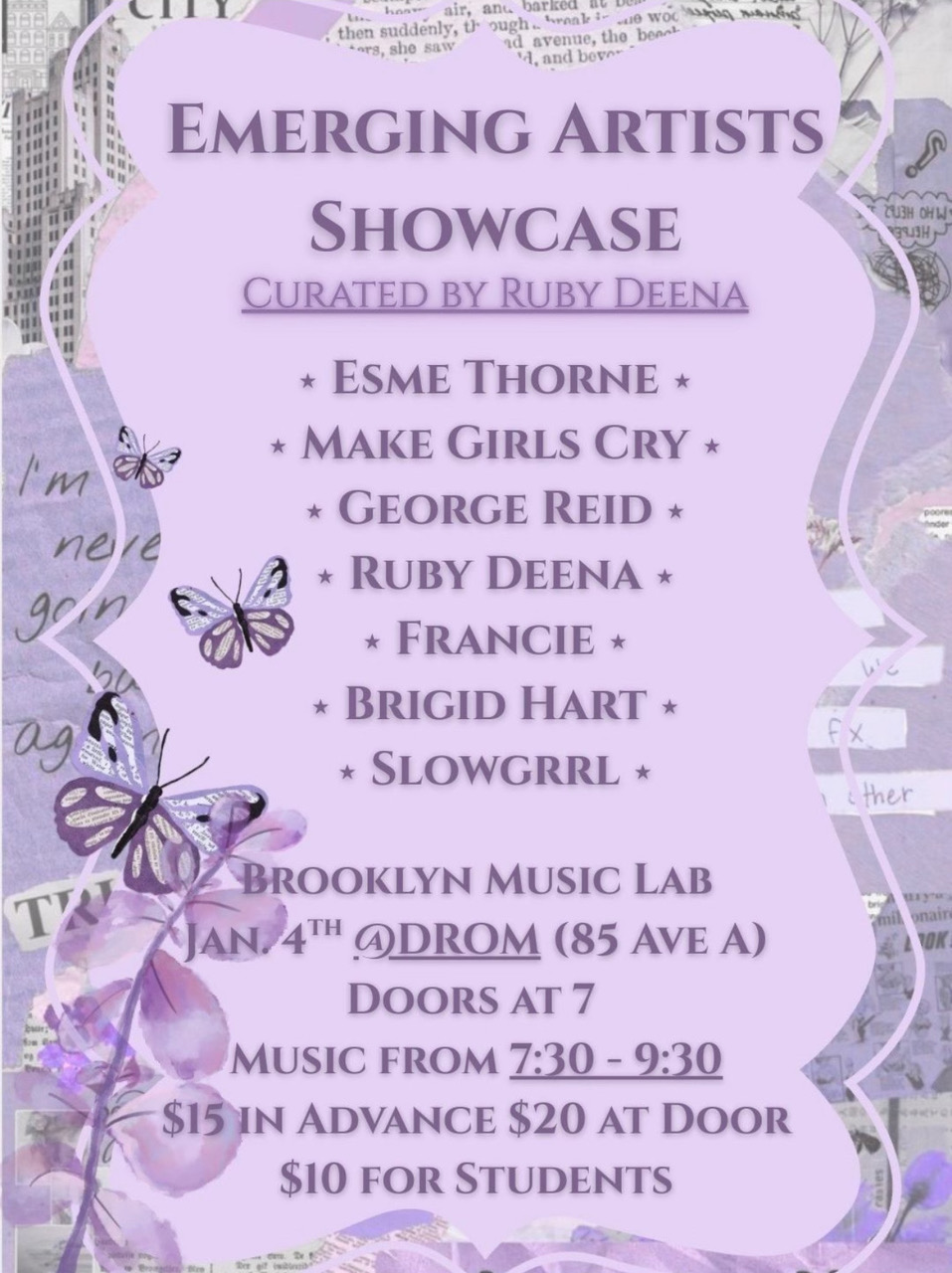Brooklyn Music Lab: Emerging Artists Showcase