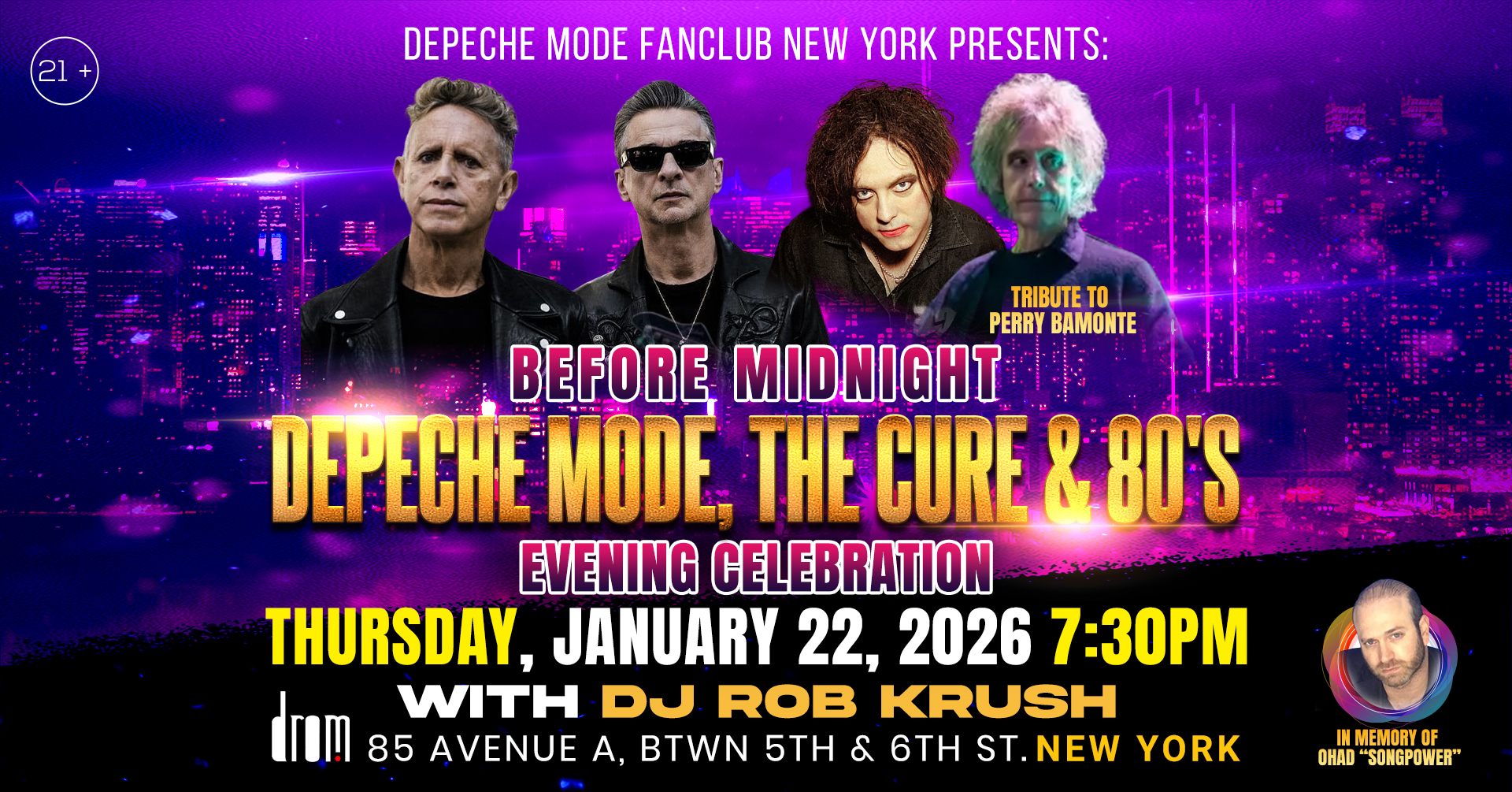 Depeche Mode, Cure & 80’s Evening Celebration