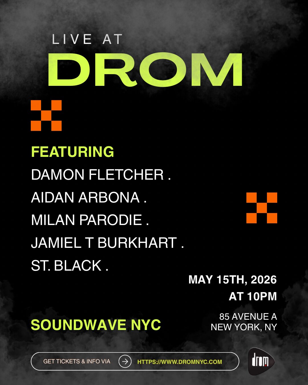 SOUNDWAVE NYC: Damon Fletcher, Jamiel Burkhart, Milan Parodie, St. Black, and More