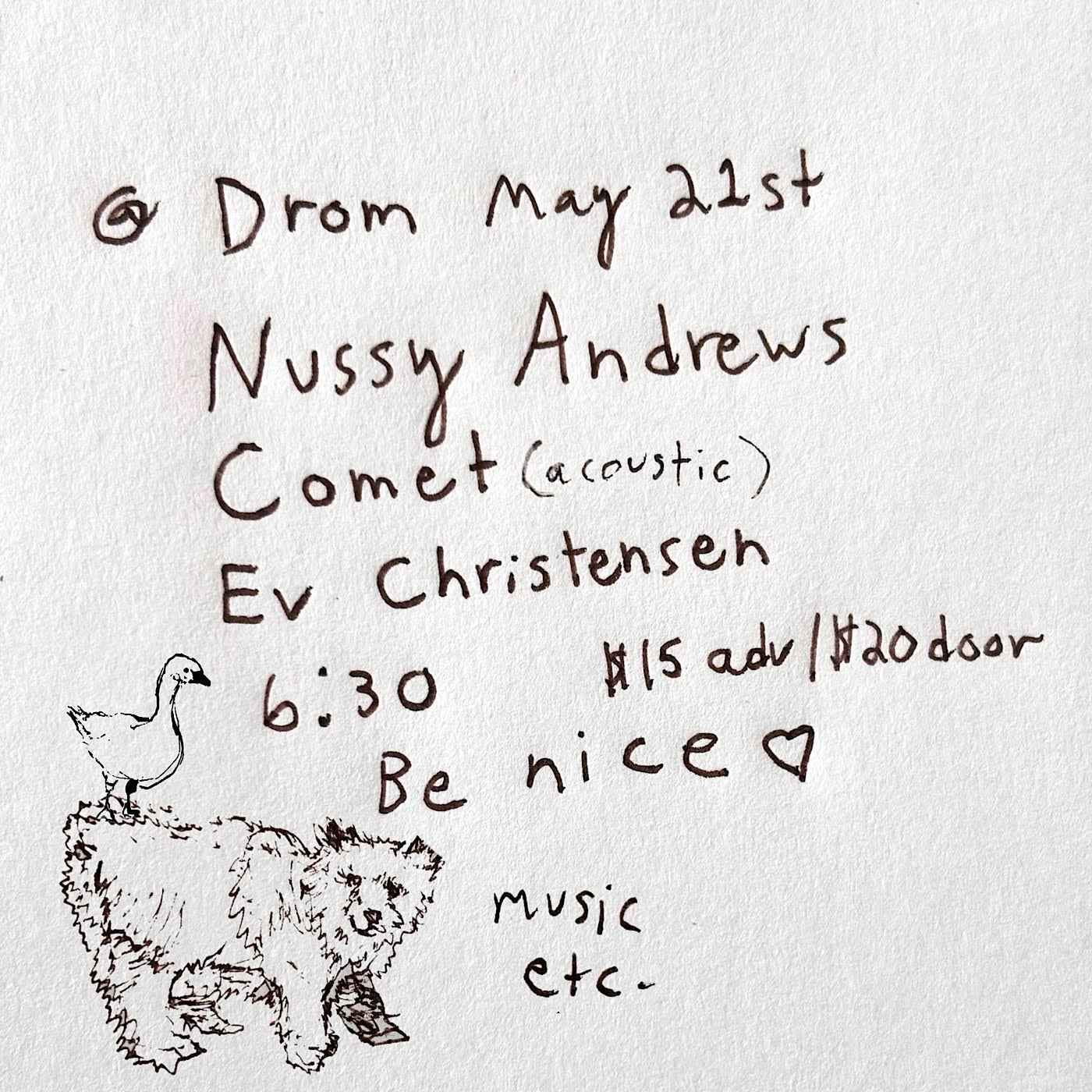 Nussy Andrews, Ev Christensen and Comet