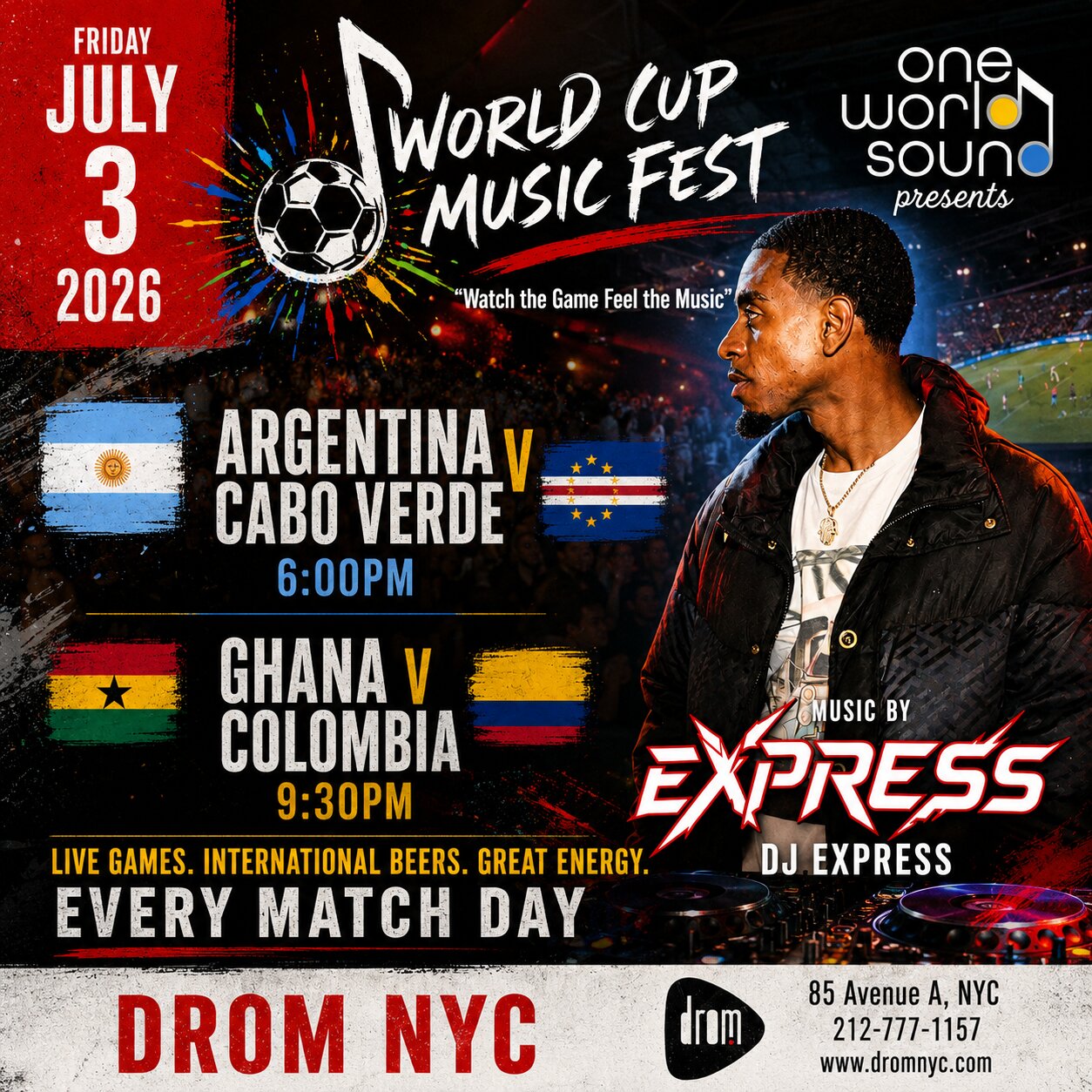 World Cup Music Fest: Argentina vs. Cabo Verde & Ghana vs. Colombia
