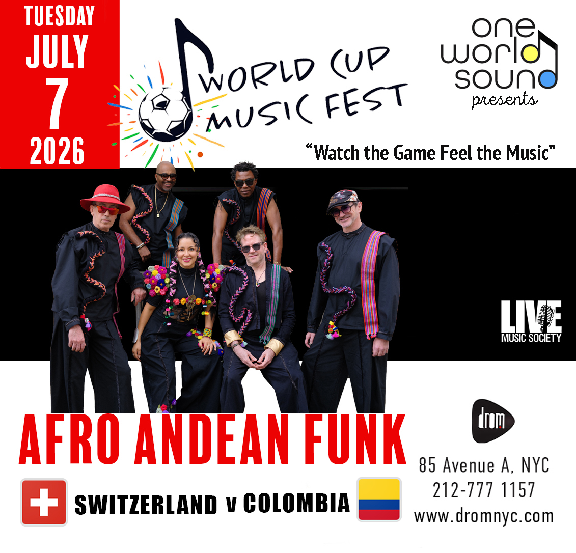 World Cup Music Fest Switzerland vs. Colombia: Live Music w/ Afro Andean Funk