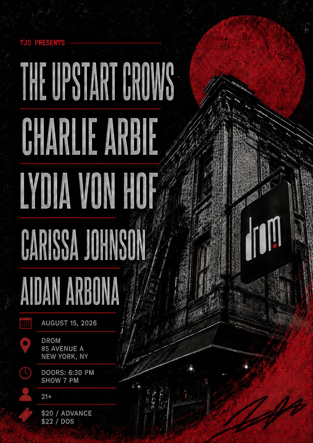 CANCELED/ Charlie Arbie, Aidan Arbona, Lydia Von Hof, Carissa Johnson.