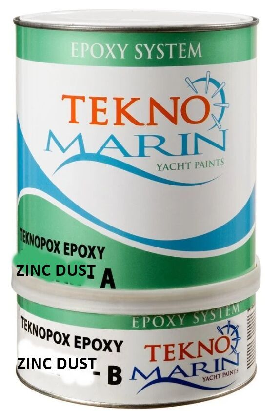 TEKNOMARİN Teknopox Epoksi Çinko astar, Zinc Dust, 4 kg Set