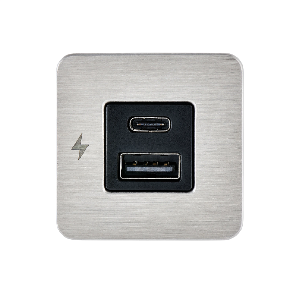 Scanstrut Tile-usb-c/usb-c Şarj Soketi̇, Krom Çerçeve