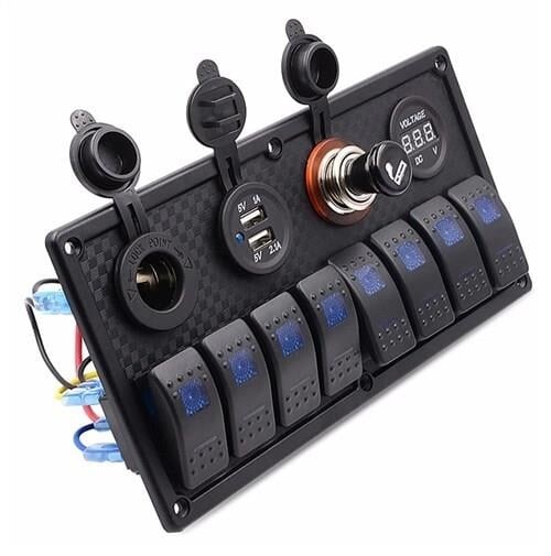 Bfy Switch Panel 8'li + Usb + Çakmaklık + Çakmak + Voltmetre