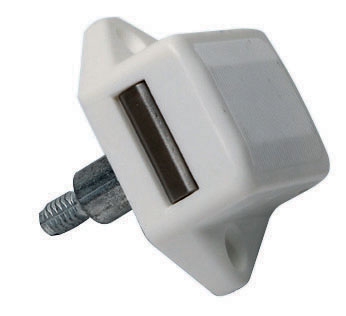 Push-pull system spring lock for doors and hatches. Nylon body with S.S. springs. Minimum flange required 5 mm. Lock only; button and ring nut code 38.36.181 to 189 should be ordered separately.