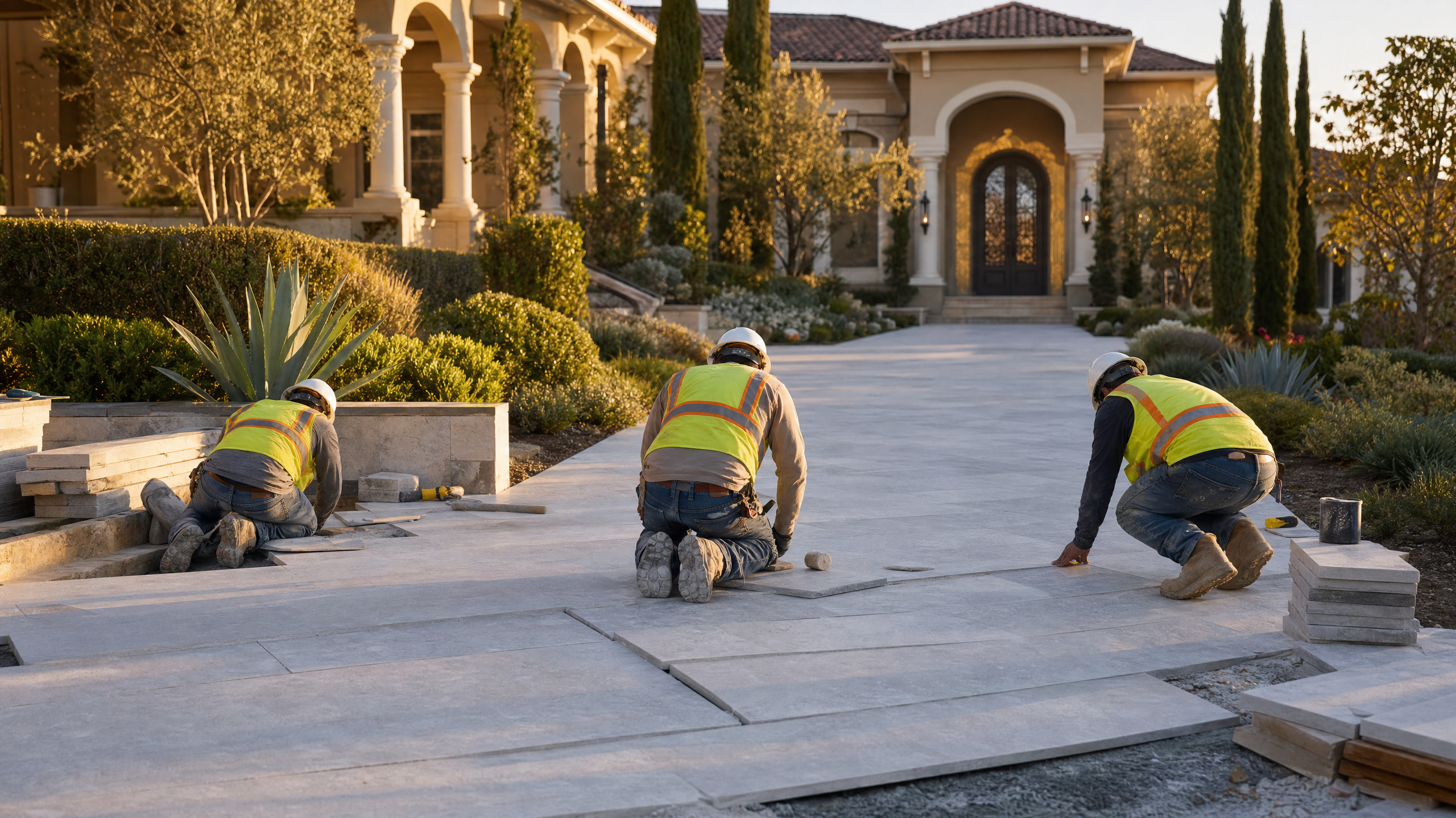 Contractors Hero — Stone Installation Crew