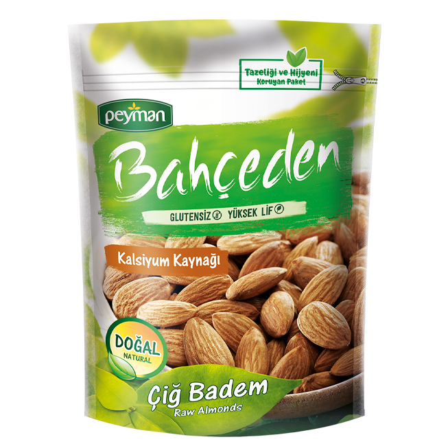 Peyman Bahceden Raw Almonds 5.29 oz (150g) - Gluten Free - High Fiber