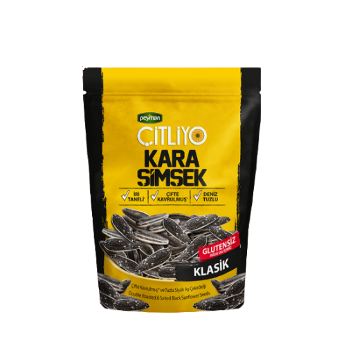 Peyman KARA SIMSEK Citliyo Black Sunflower Seeds Salted 10 oz (284g) - Double Roasted- Gluten Free