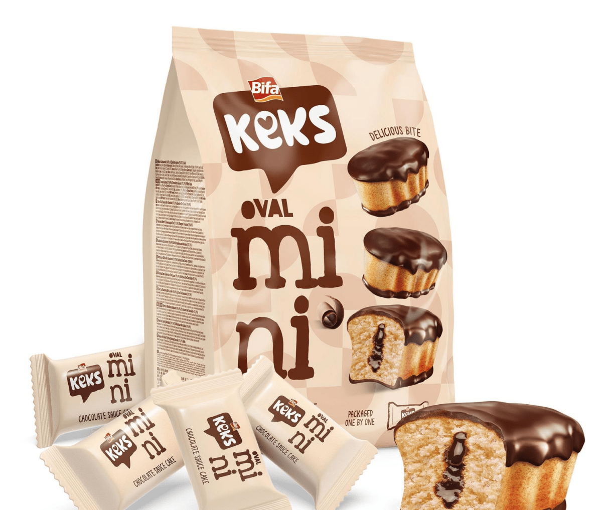 BIFA KEKS MINI COCOA COATED CHOCOLATE SAUCE FILLED CAKE 180GR