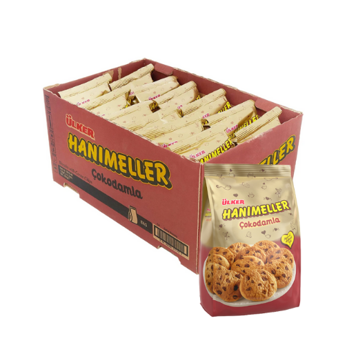 Ulker Hanımeller Cokodamla Chocolate Chips Cookies Pouch 5.29 oz (150g) x 12 pcs