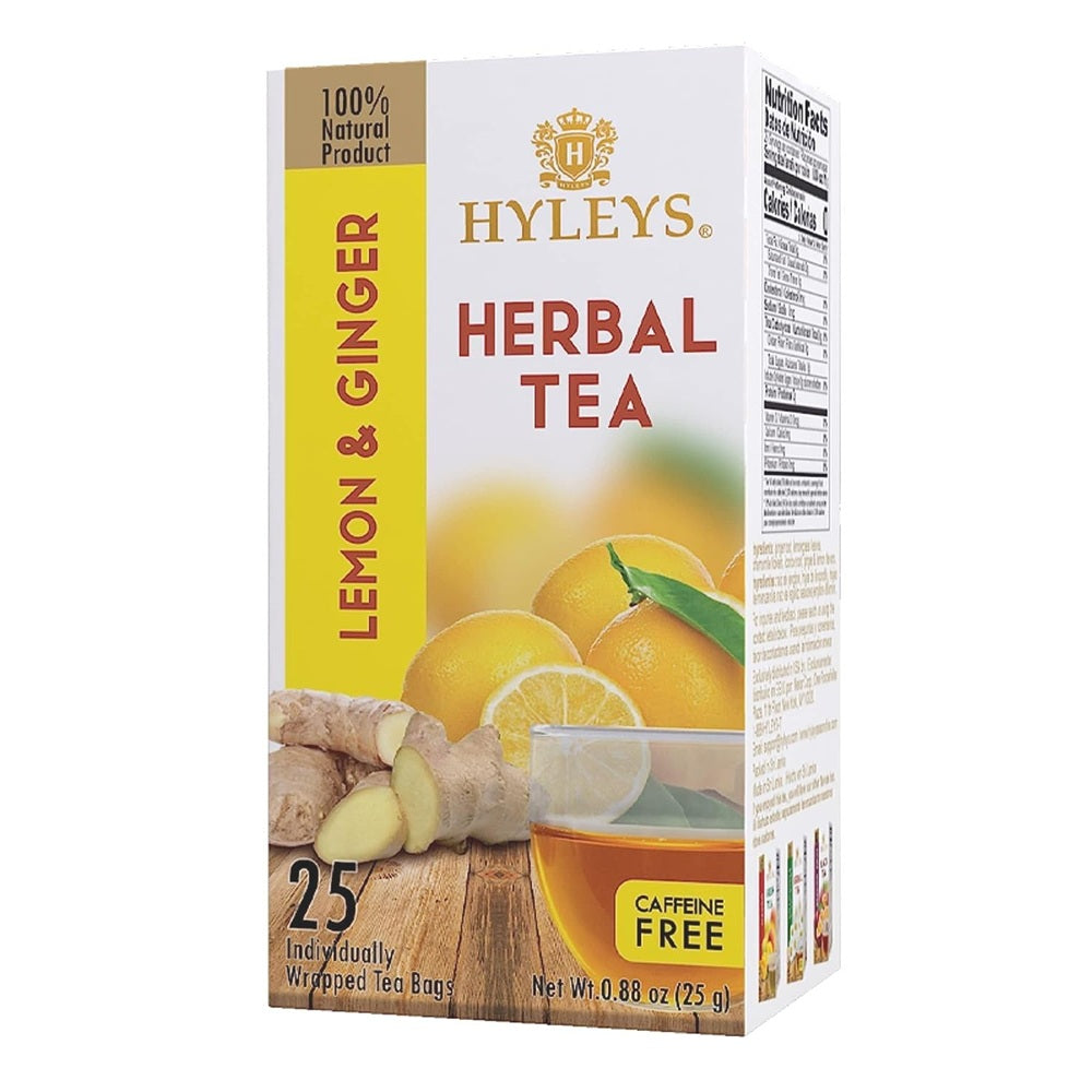HYLEYS CAFFEINE FREE || LEMON & GINGER || HERBAL TEA 0.88 oz