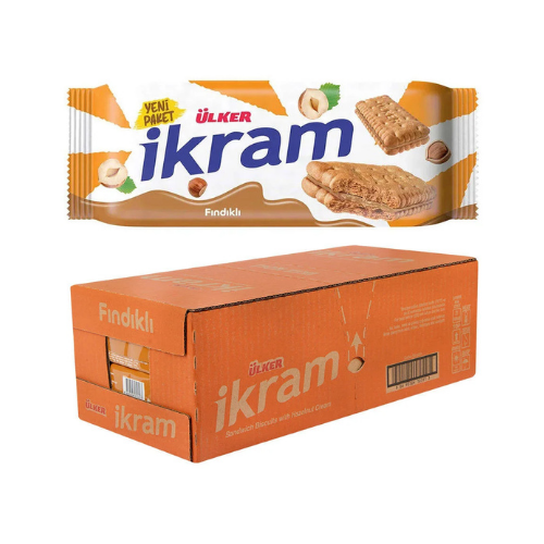 Ulker Ikram Hazelnut Cream Biscuits 2.96 oz (84 g) X 24 pcs