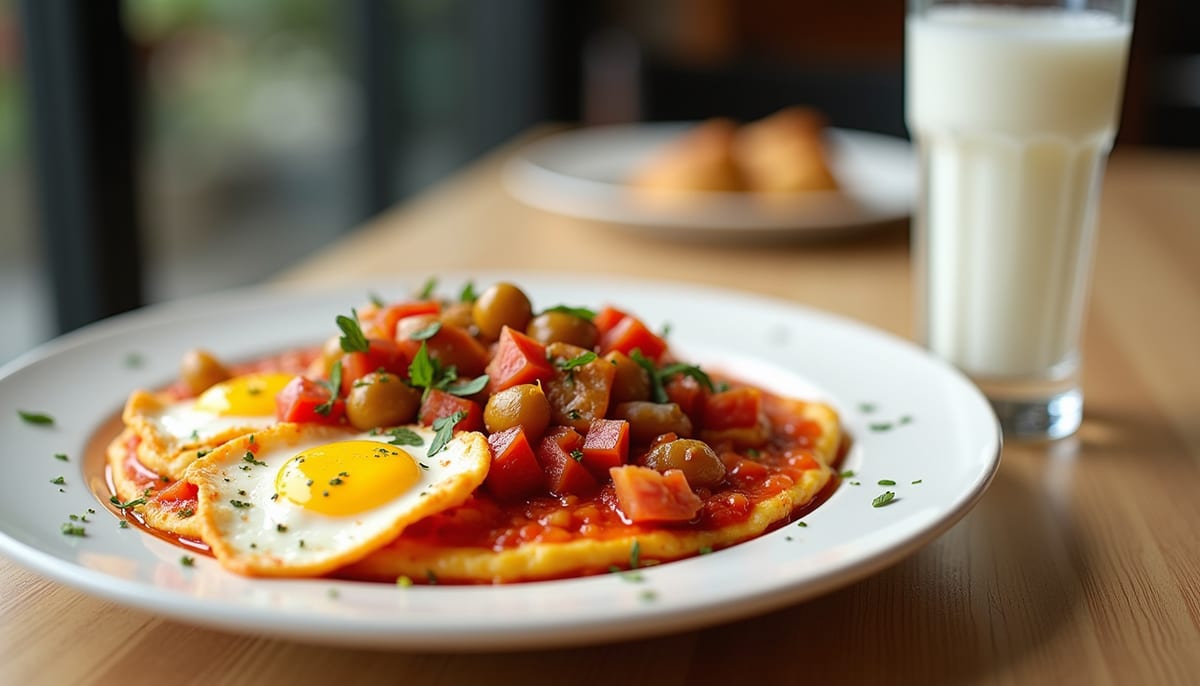 Turkish Breakfast Buffet: Menemen with Ayran